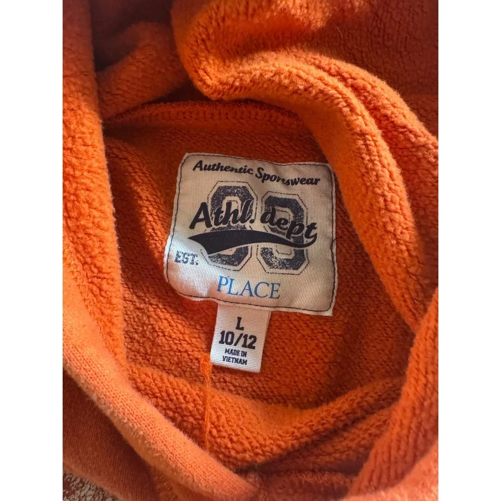 The Childrens Place Boys Orange Future MVP Football Hoodie Sweatshirt L 10/12